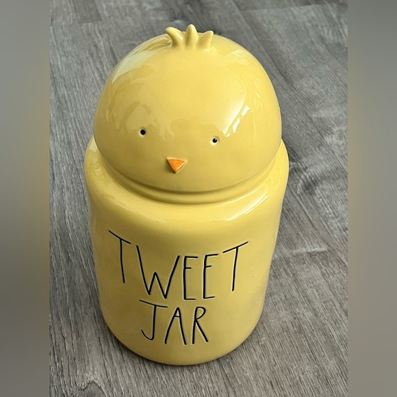 Rae Dunn Yellow Tweet Jar Canister Easter - Picture 1 of 4